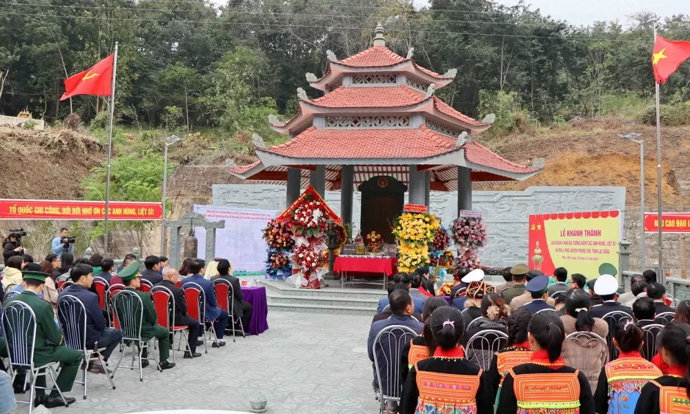 Lai Châu: Khánh thành nhà bia ghi tên các anh hùng liệt sĩ xã Ma Li Pho