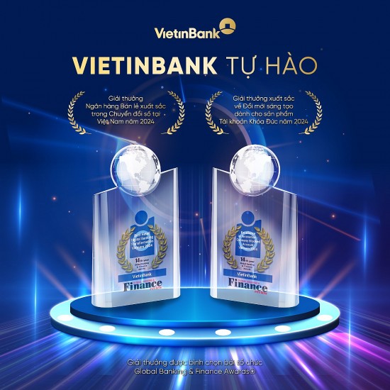 global banking finance review trao tang 2 giai thuong ban le cho vietinbank