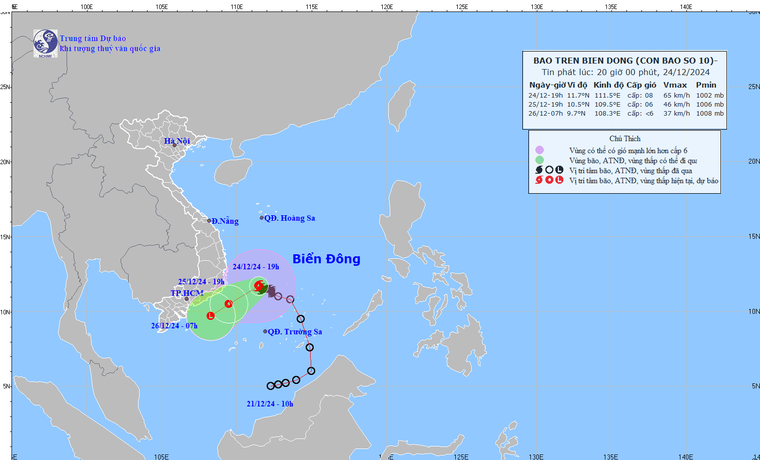 Bão số 10 di chuyển chậm, gây mưa lớn cho Nam Bộ