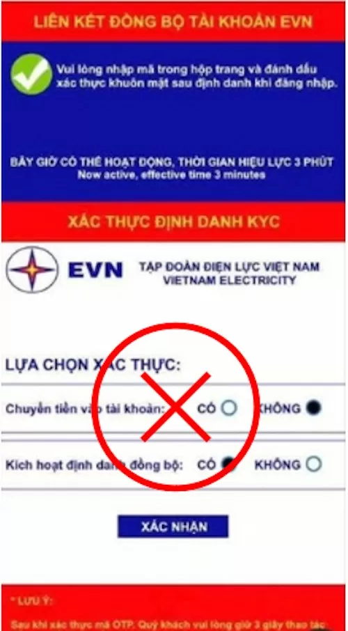 Giao diện của App lừa đảo sử dụng logo của EVN