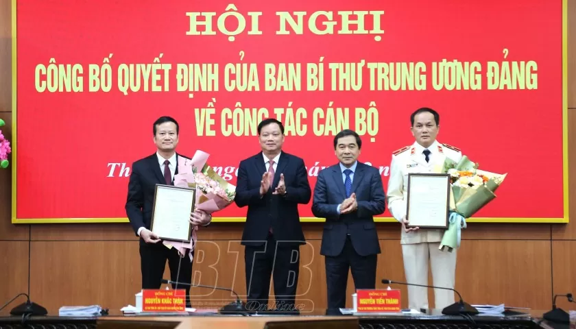 Thái Bình: Công bố quyết định của Ban Bí thư Trung ương Đảng về công tác cán bộ