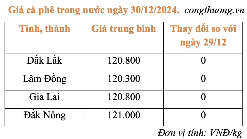 Giá cà phê hôm nay 30/12/2024: Giá cà phê trong nước tăng