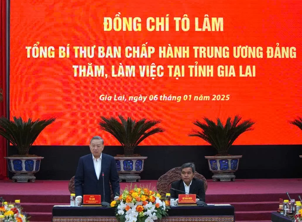 Tổng Bí thư Tô Lâm làm việc với tỉnh uỷ Gia Lai