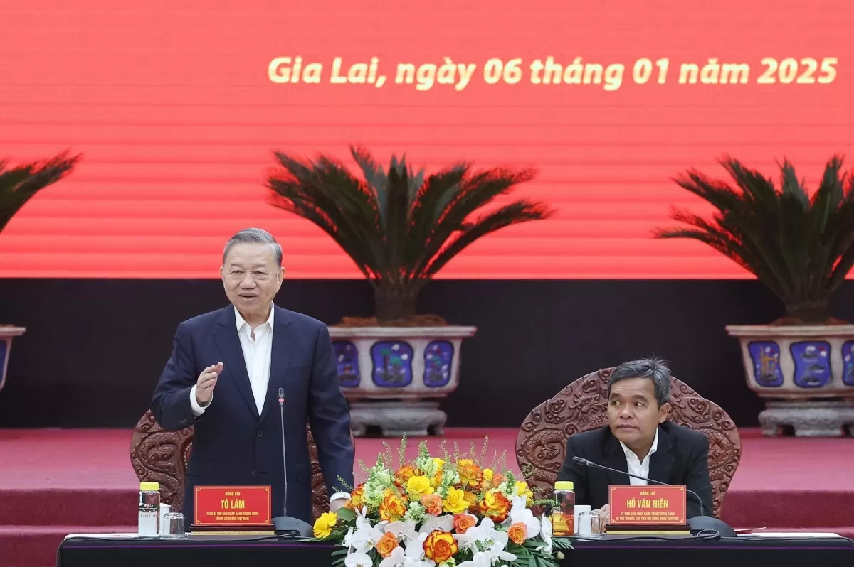 Tổng Bí thư Tô Lâm: Gia Lai phải suy nghĩ để vươn lên làm giàu