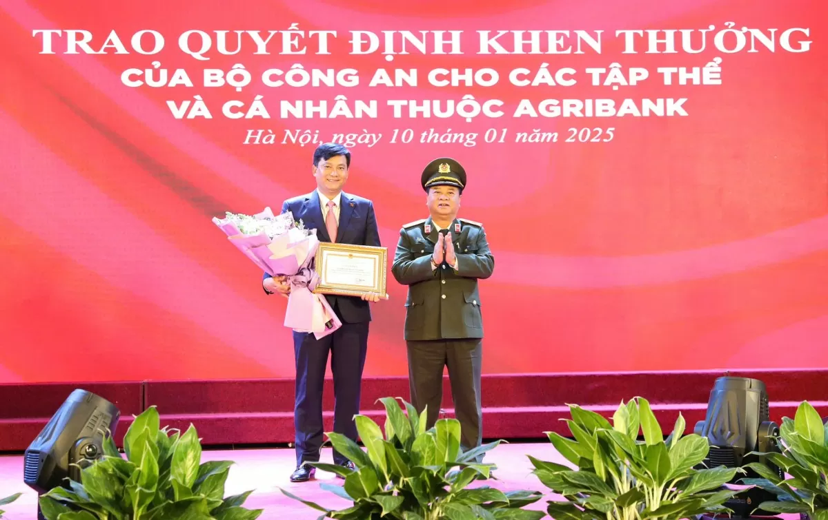 Agribank được công nhận 'An toàn về an ninh, trật tự' của Bộ Công an