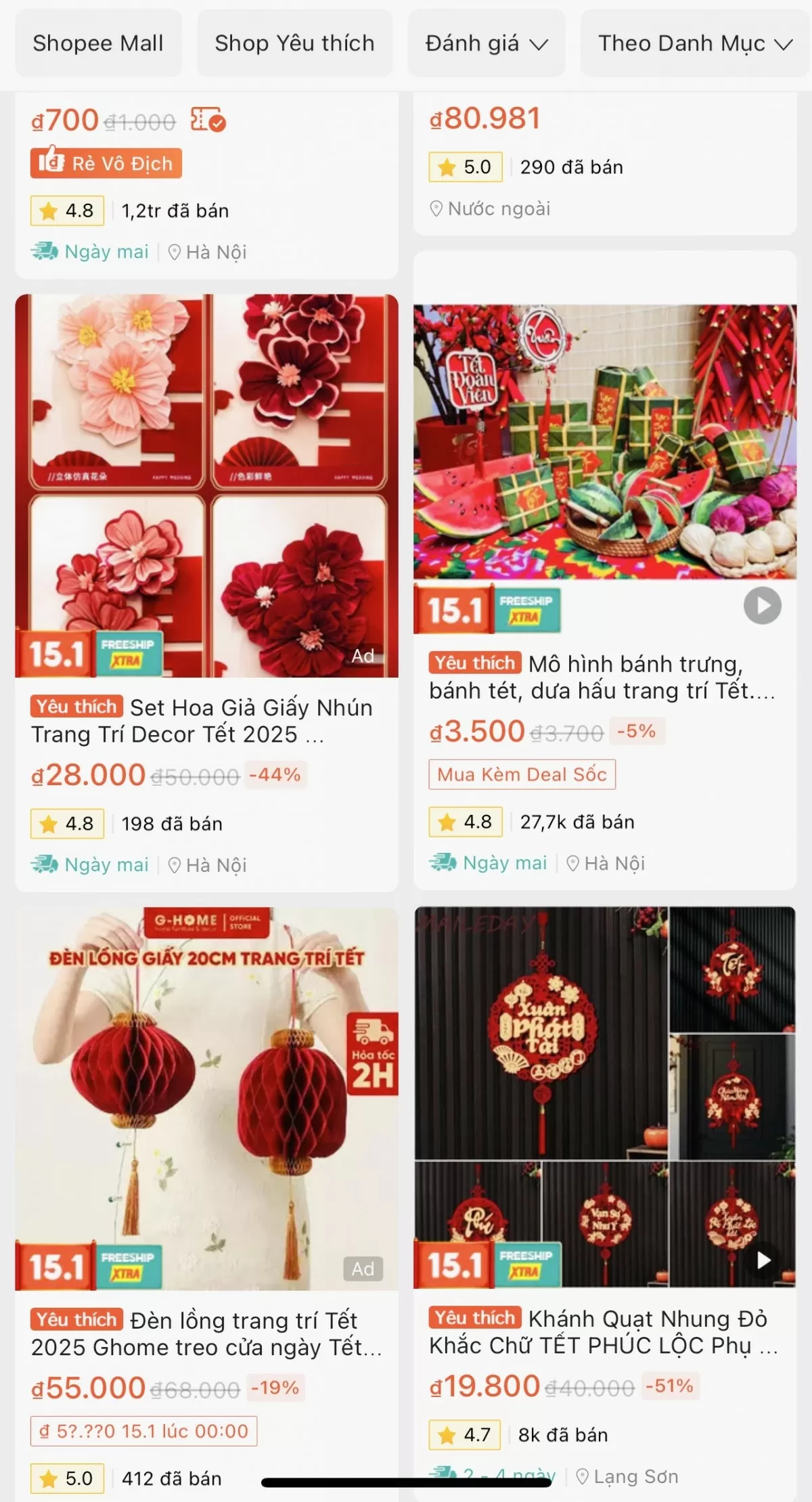 Các sàn thương mại điện tử với đa dạng mẫu mã, giúp người mua dễ dàng đặt hàng nhanh chóng. Ảnh chụp màn hình