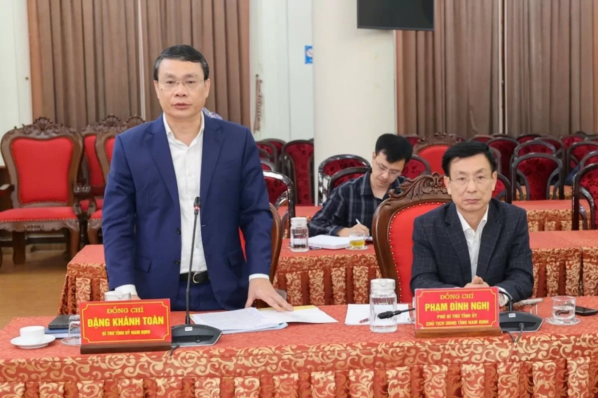 Đồng chí Bí thư Tỉnh ủy Đặng Khánh Toàn phát biểu