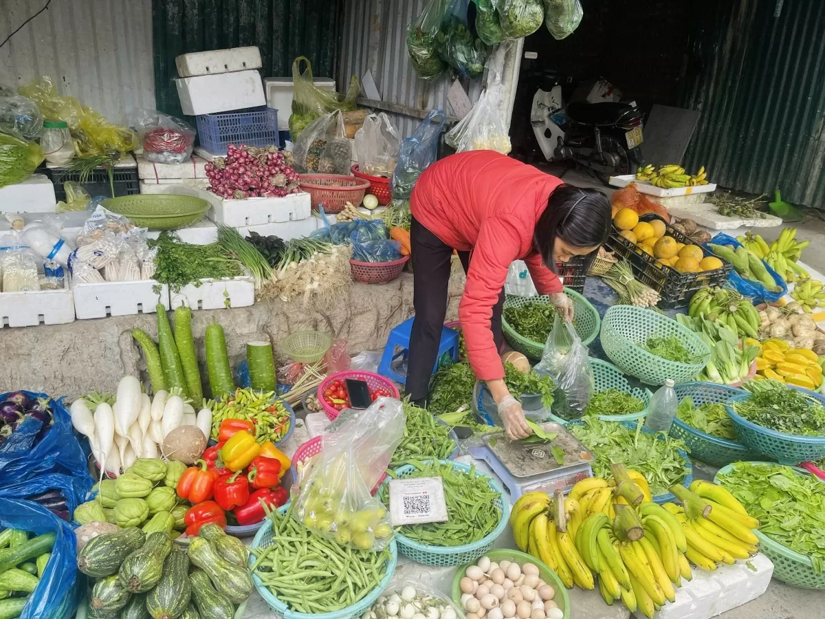 Nhờ thời tiết thuận lợi, giá các loại rau xanh lại khá thấp