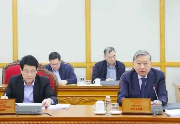 Tổng Bí thư Tô Lâm, Trưởng Ban Chỉ đạo chủ trì Phiên họp. (Ảnh: Thống Nhất/TTXVN)