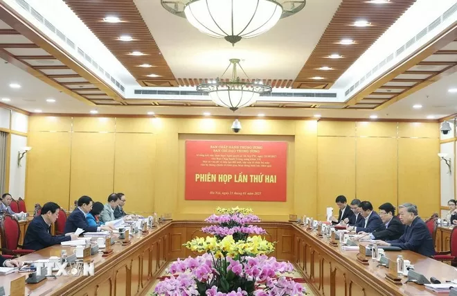 Tổng Bí thư Tô Lâm, Trưởng Ban Chỉ đạo chủ trì Phiên họp. (Ảnh: Thống Nhất/TTXVN)