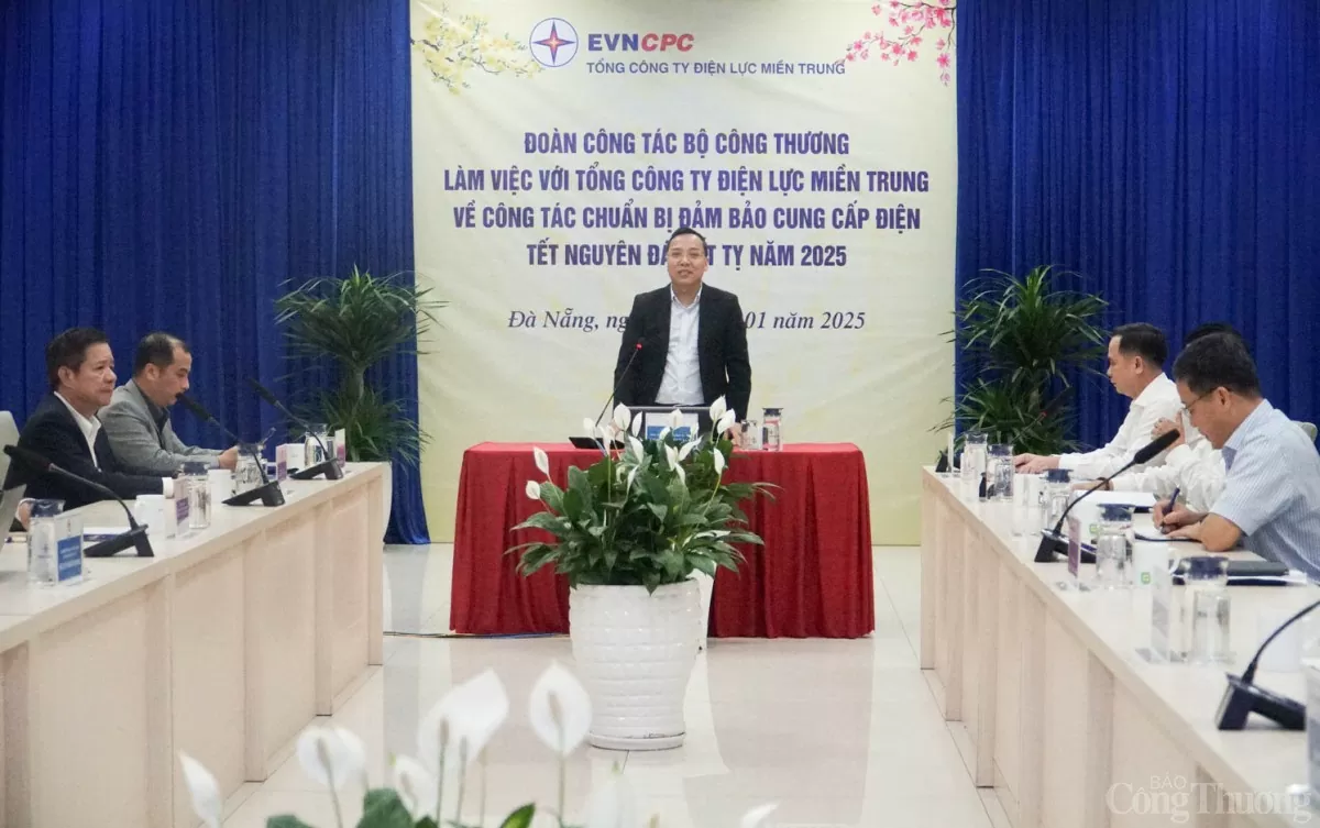 Thứ trưởng Nguyễn Hoàng Long làm việc với Điện lực miền Trung