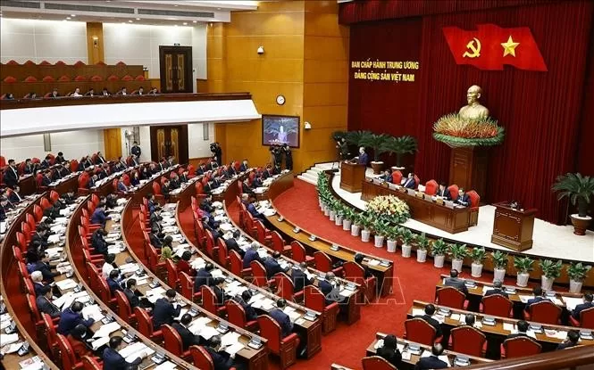 Ban Chấp hành Trung ương Đảng đã thông qua phương án sắp xếp tinh gọn tổ chức bộ máy. Ảnh: TTXVN