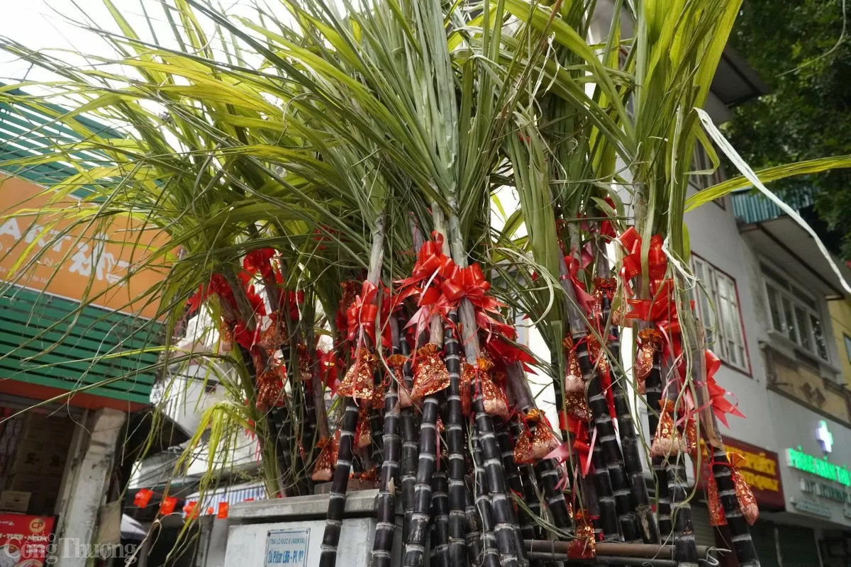 Trên mía lộc, tiểu thương thường gắn thêm nơ đỏ hoặc túi muối. Những túi muối kèm theo mía lộc. Đây là hai món hàng được nhiều người chọn mua sau lễ giao thừa nhằm cầu may.