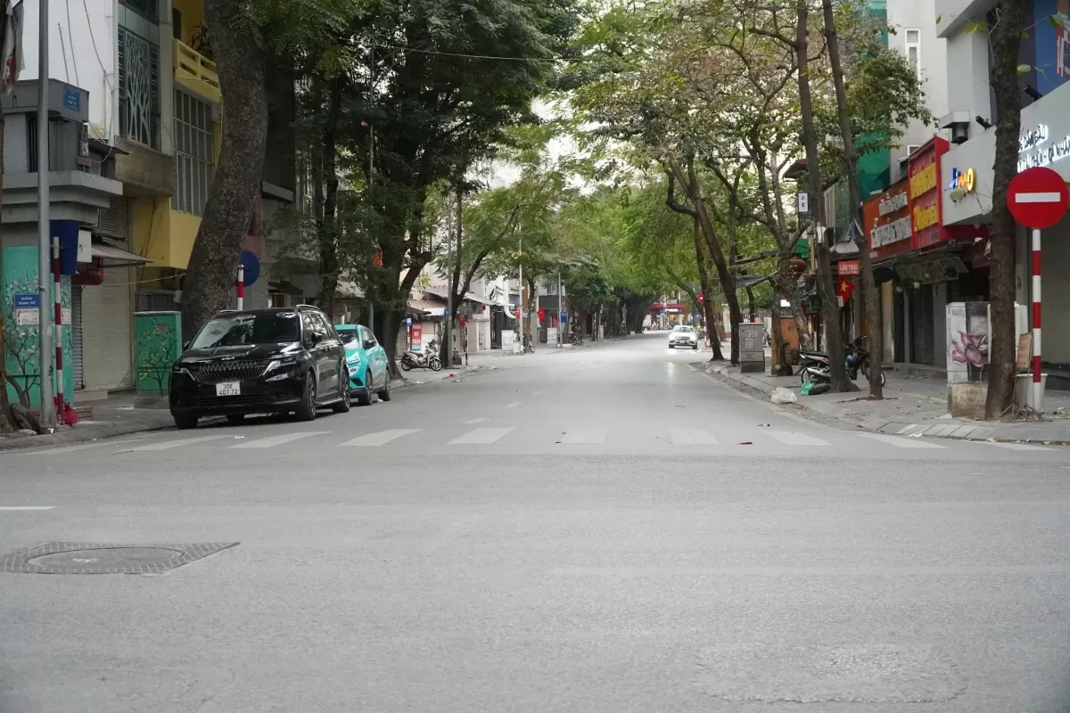 Đường Thái Phiên yên bình đón năm mới.