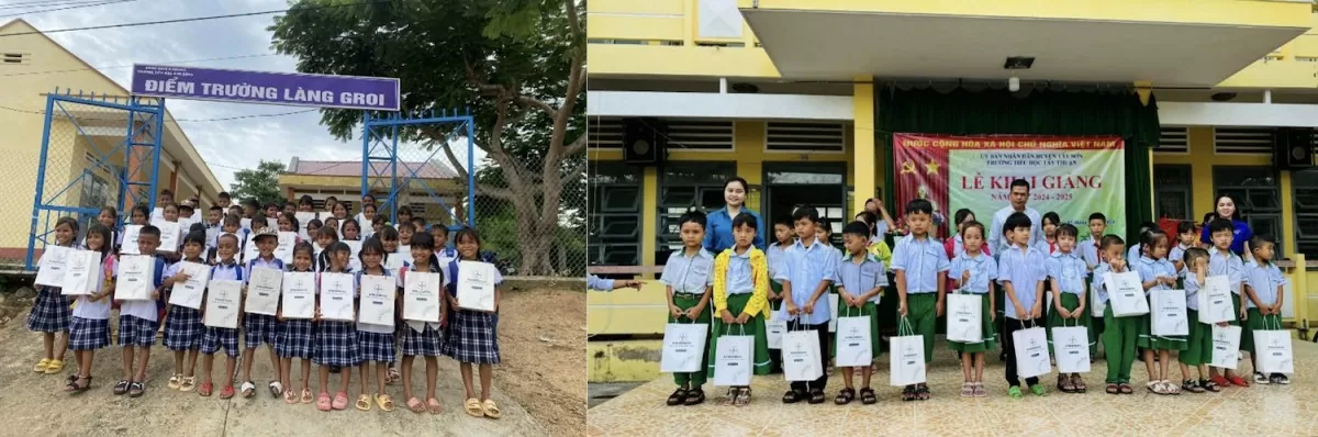 AKKN đồng hành, tiếp sức đến trường đối với các học sinh nghèo vượt khó trên địa bàn các tỉnh Bình Định và Gia Lai trong năm 2024 (Ảnh: Thu Hoài)