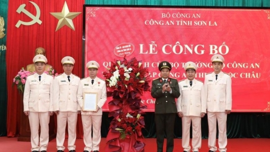 son la thanh lap cong an thi xa moc chau