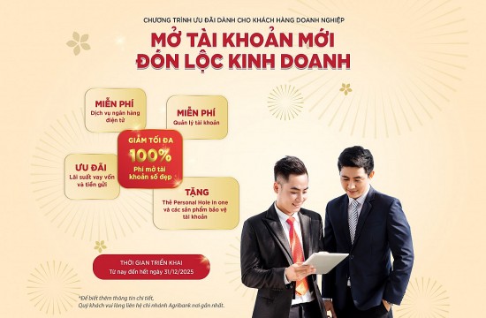 don loc kinh doanh tai agribank khi mo tai khoan moi