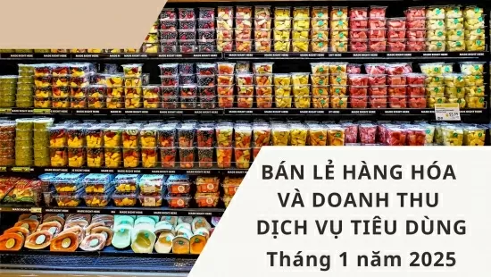 Infographic | Bán lẻ hàng hóa và dịch vụ tiêu dùng tháng 1/2025