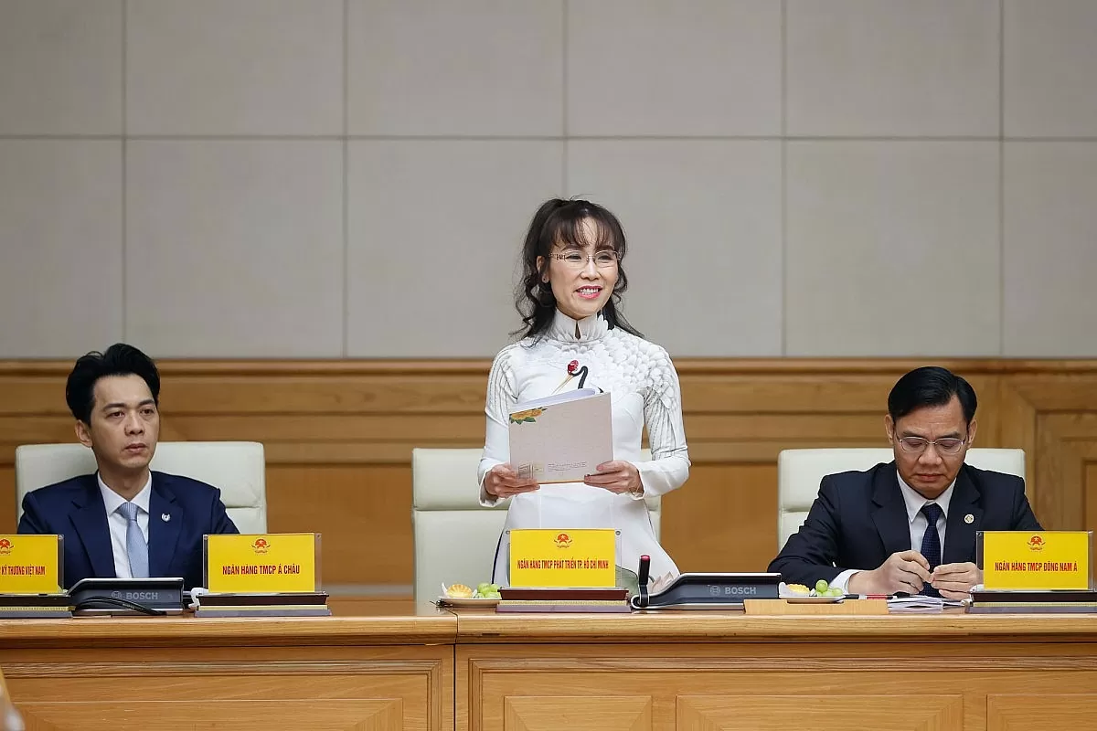 Bà Nguyễn Thị Phương Thảo, Phó Chủ tịch Thường trực HDBank cho biết, hiện nay HDBank và các đối tác đang phối hợp thực hiện các hợp đồng 48 tỷ USD với các tập đoàn lớn của Hoa Kỳ và đang thương lượng tăng lên 64 tỷ USD, tạo ra 500.000 việc làm. Ảnh: VGP/Nhật Bắc