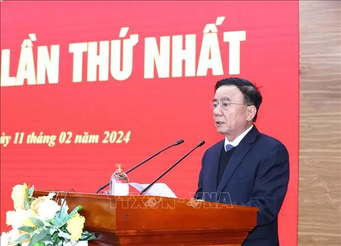 Đồng chí Trần Cẩm Tú, Ủy viên Bộ Chính trị, Thường trực Ban Bí thư, Bí thư Đảng uỷ các cơ quan Đảng Trung ương phát biểu chỉ đạo Hội nghị. Ảnh: TXVN