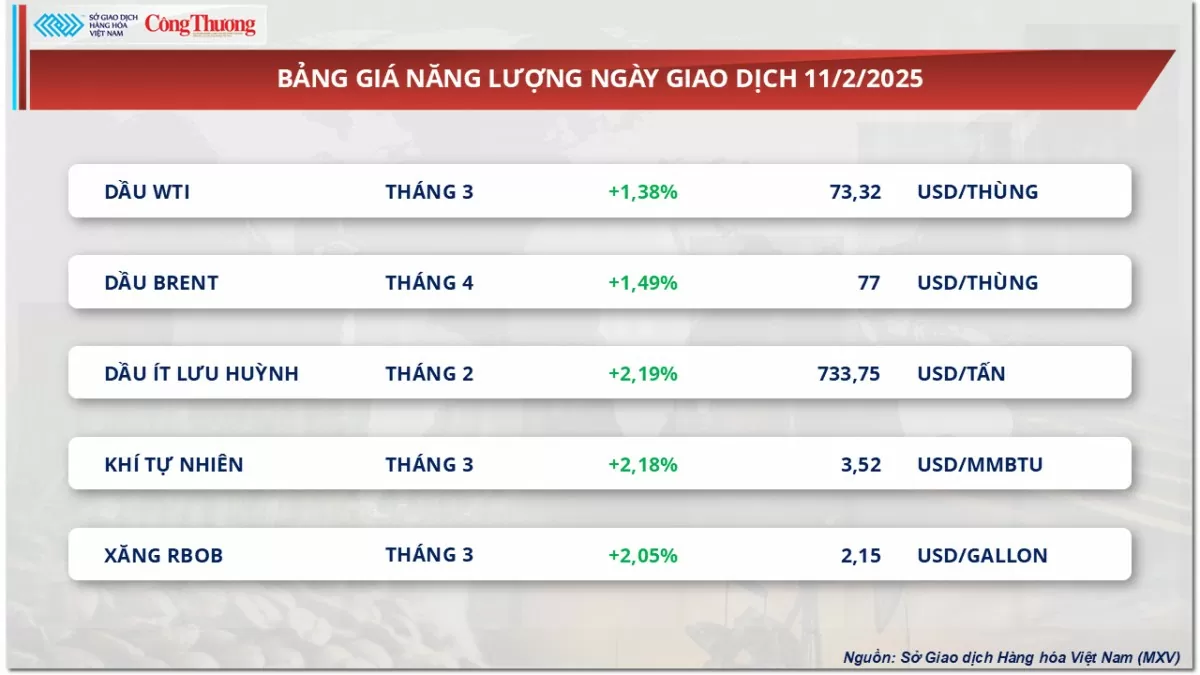 Thị trường hàng hóa 12/2: Giá dầu nối dài đà tăng