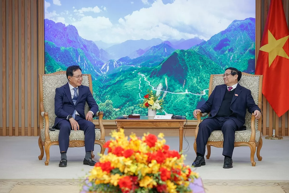 Thủ tướng khẳng định, Chính phủ Việt Nam tiếp tục đồng hành và tạo điều kiện thuận lợi để Samsung đầu tư kinh doanh bền vững, hiệu quả và thành công tại Việt Nam. Ảnh: VGP/Nhật Bắc
