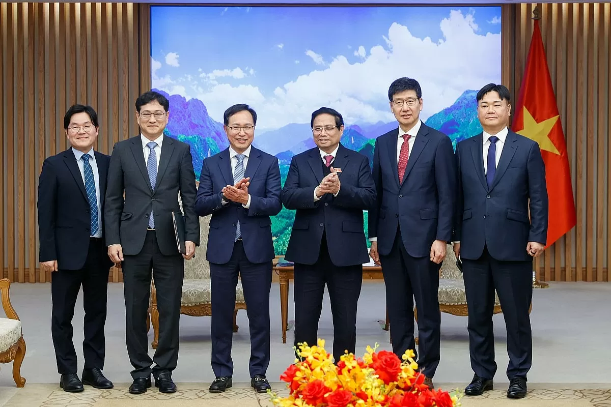 Thủ tướng mong muốn và tin tưởng Samsung sẽ tăng trưởng tương xứng, cùng Việt Nam bước vào kỷ nguyên mới. Ảnh: VGP/Nhật Bắ