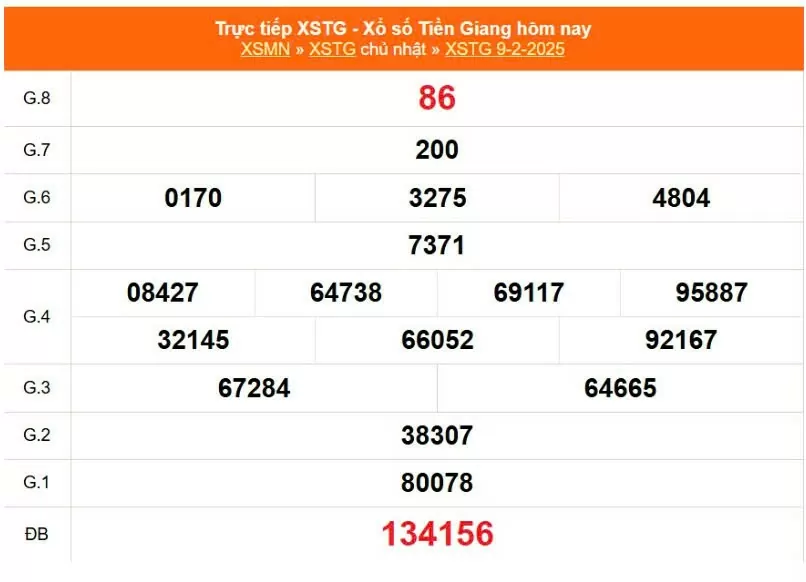 XSTG 9/2, Xem kết quả xổ số Tiền Giang hôm nay 9/2/2025, xổ số Tiền Giang ngày 9 tháng 2