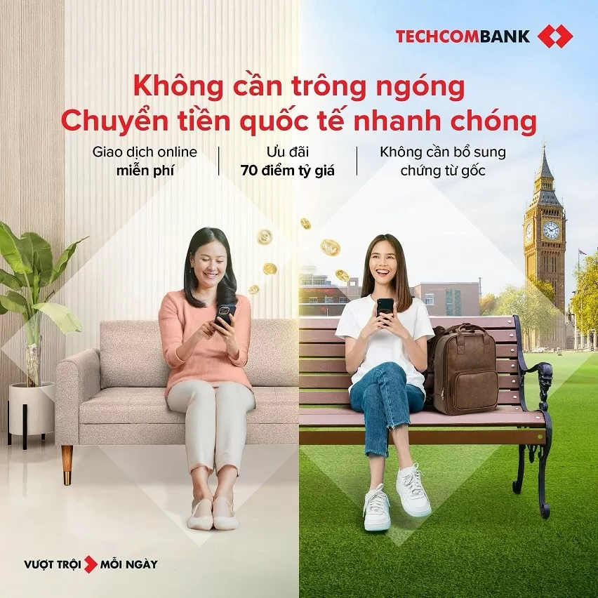 Techcombank ưu đãi lớn cho khách hàng chuyển tiền Quốc tế