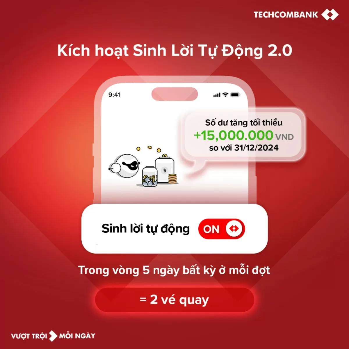 Techcombank Sinh Lời Tự Động ra mắt phiên bản 2.0