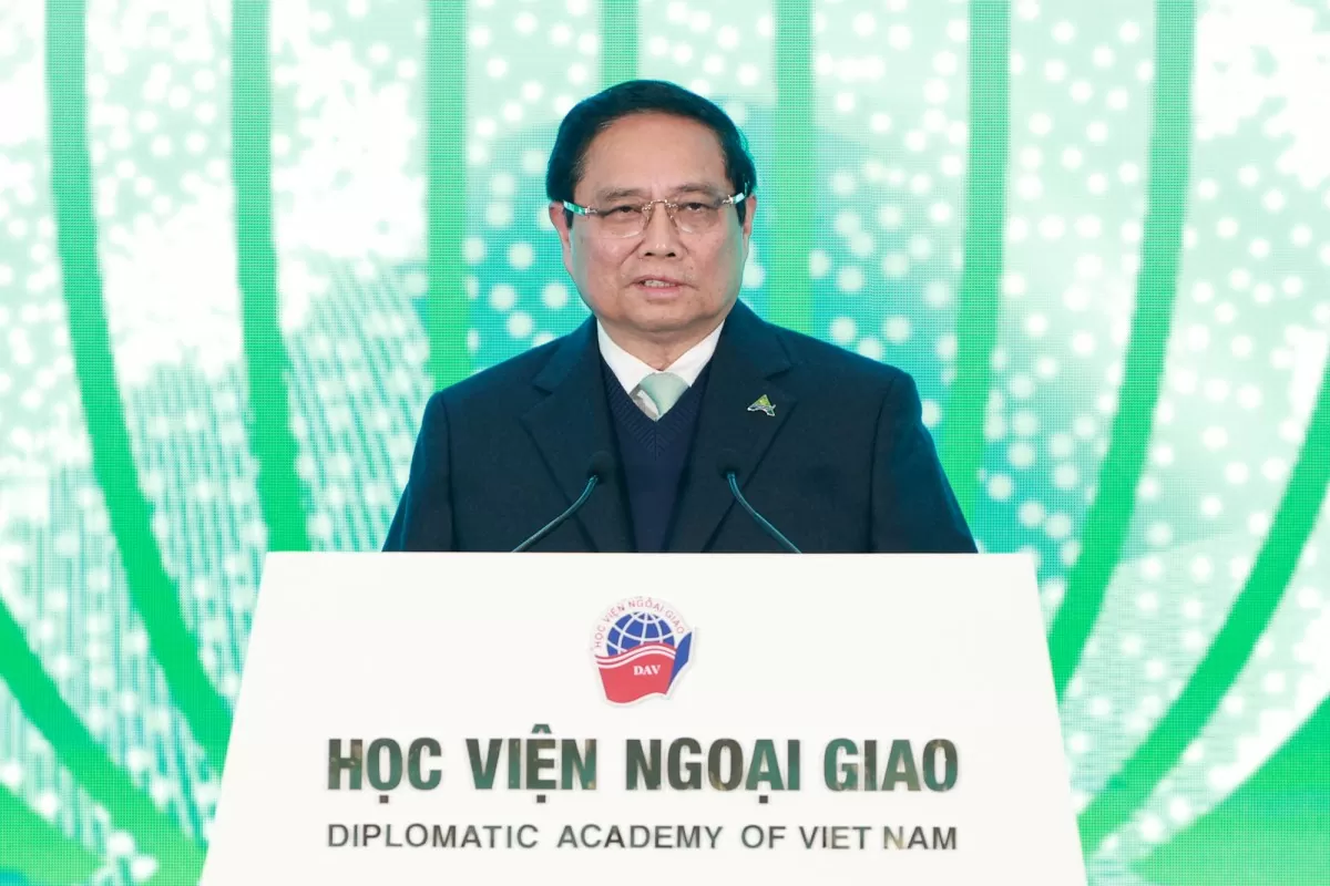 Thủ tướng Phạm Minh Chính phát biểu khai mạc Diễn đàn Tương lai ASEAN lần thứ 2 năm 2025. Ảnh: VGP