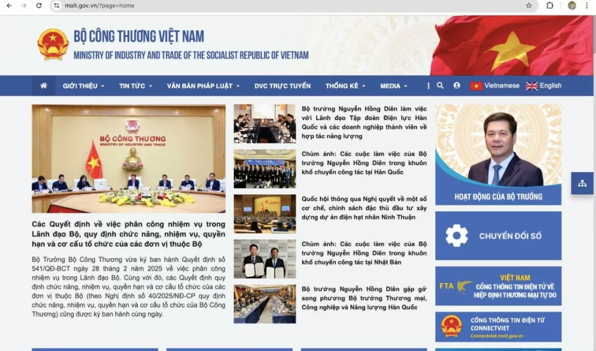 Báo Công Thương đảm nhận nhiệm vụ quản lý, vận hành Cổng Thông tin điện tử Bộ Công Thương