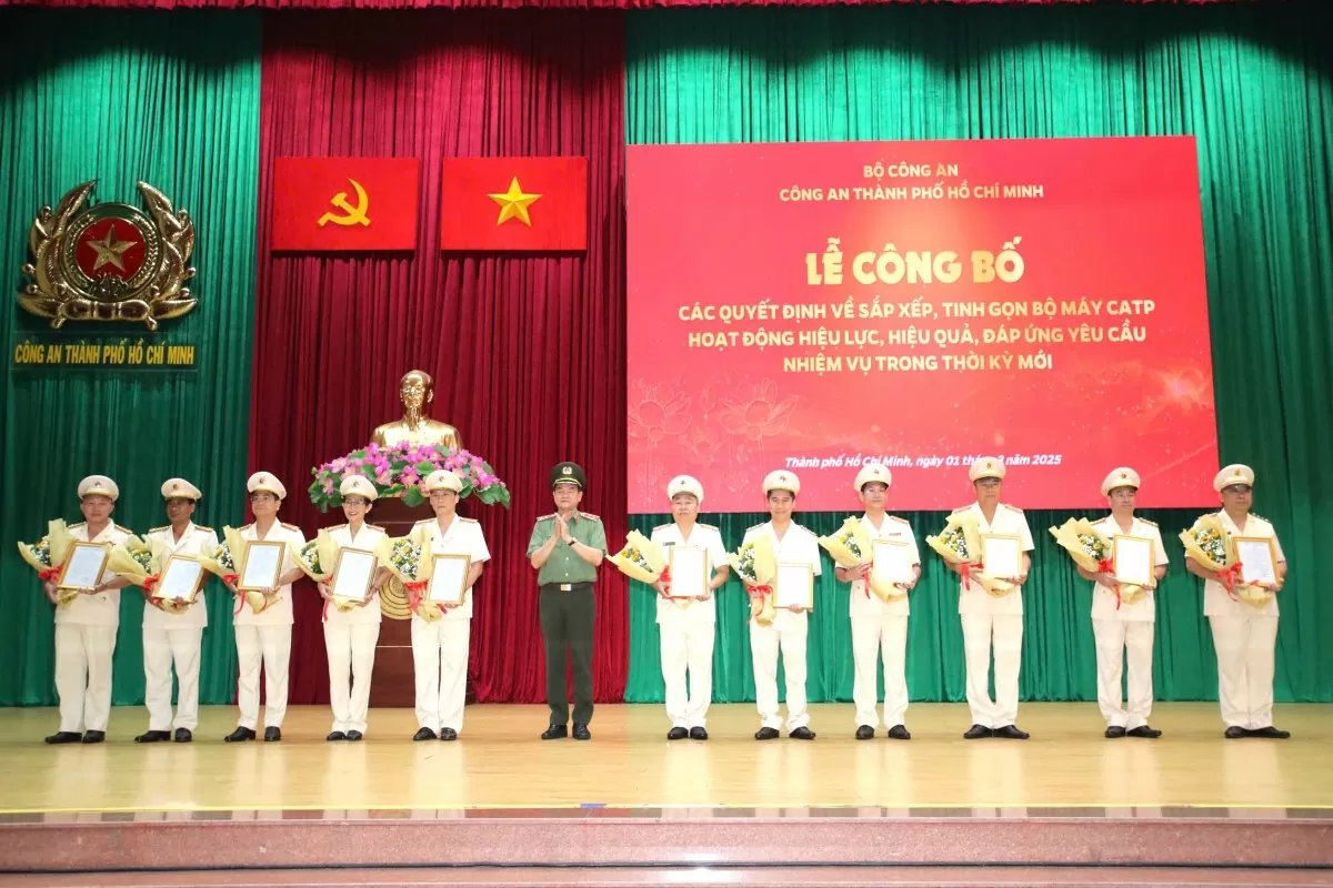 Bộ máy tổ chức mới của Công an TP. Hồ Chí Minh