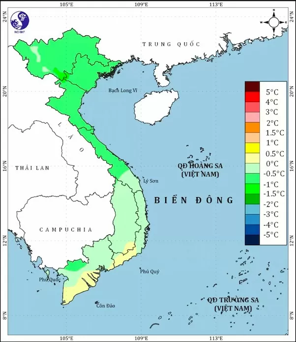 Bắc Biển Đông có mưa vài nơi, tầm nhìn xa trên 10km, gió nhẹ, sóng cao 0,5 – 1,5m