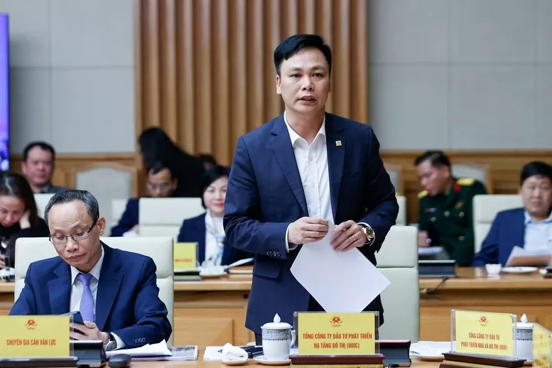 ại diện Tổng Công ty Đầu tư phát triển hạ tầng đô thị (UDIC) phát biểu - Ảnh VGP/Nhật Bắc