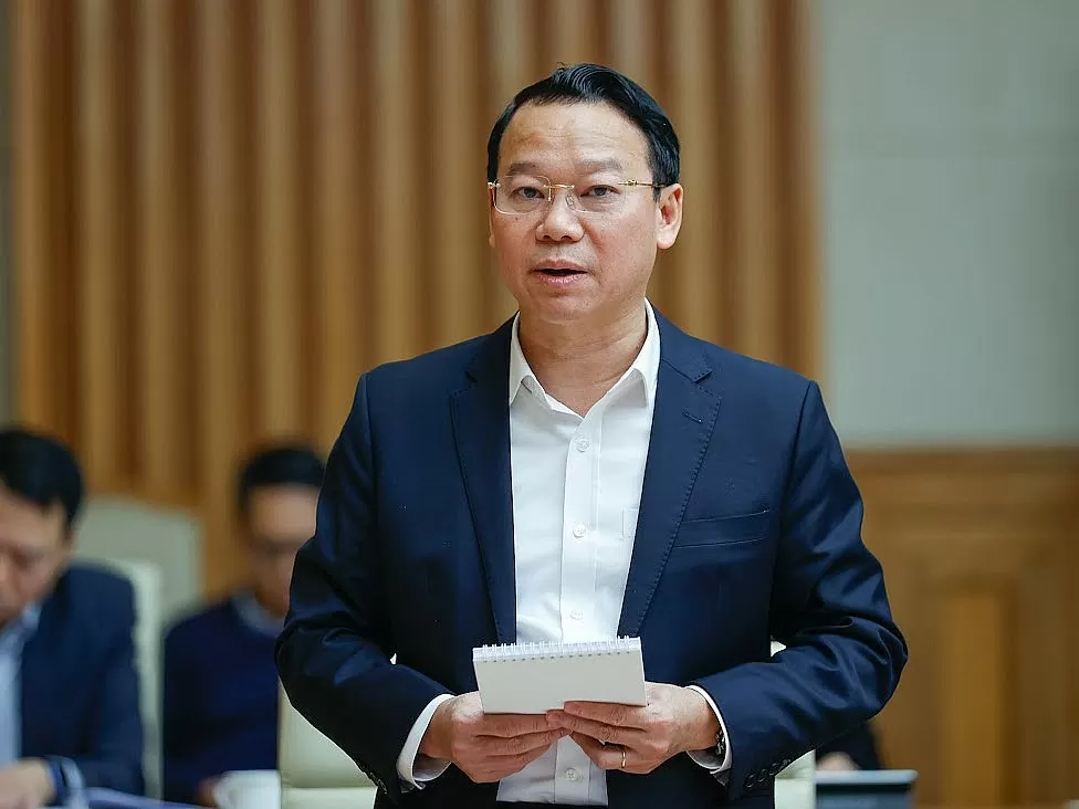 Bộ trưởng Bộ Nông nghiệp và Môi trường Đỗ Đức Duy phát biểu tại phiên họp - Ảnh: VGP/Nhật Bắc