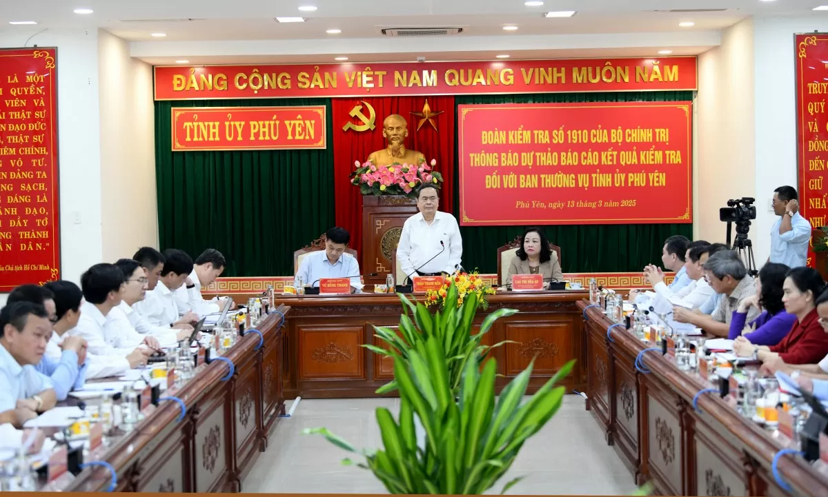 Chủ tịch Quốc hội Trần Thanh Mẫn làm Trưởng Đoàn đã có buổi làm việc với Ban Thường vụ Tỉnh uỷ Phú Yên