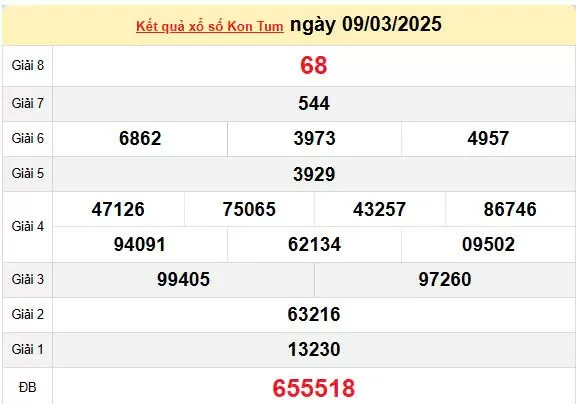 XSKT 16/3, kết quả xổ số Kon Tum hôm nay 16/3/2025, KQXSKT