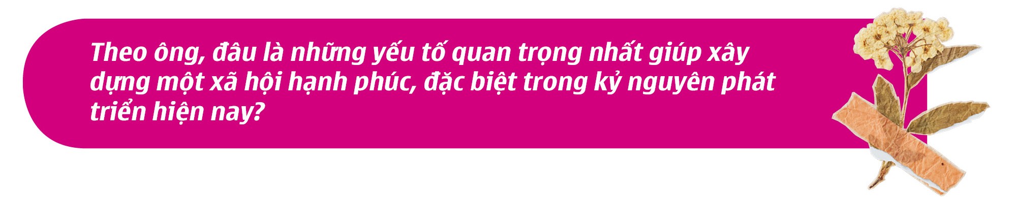 Hạnh phúc trong kỷ nguyên mới:Phát triển không chỉ là kinh tế