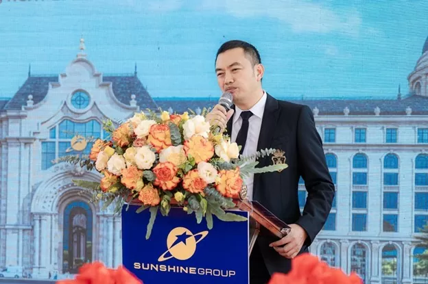 Chủ tịch HĐQT Tập đoàn Sunshine - ông Đỗ Anh Tuấn phát biểu tại Lễ khởi công xây dựng bệnh viện quốc tế Sunshine Hospital (21/3/2025).