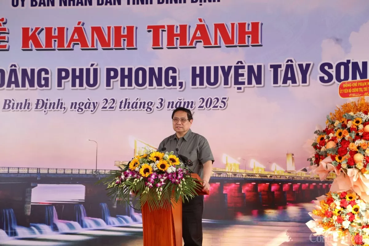 Thủ tướng Phạm Minh Chính dự khánh thành đập dâng Phú Phong