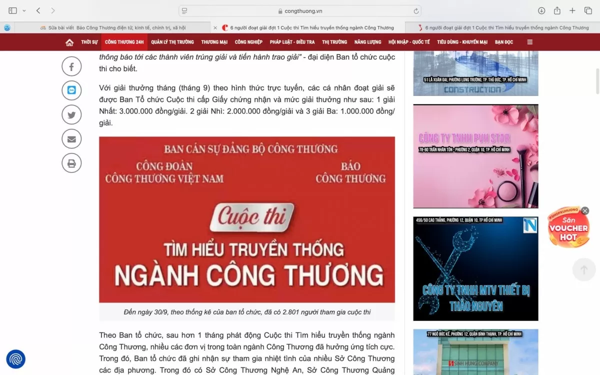 Tiếp tục nhận tác phẩm dự thi Tìm hiểu truyền thống ngành Công Thương đến 30/8/2025