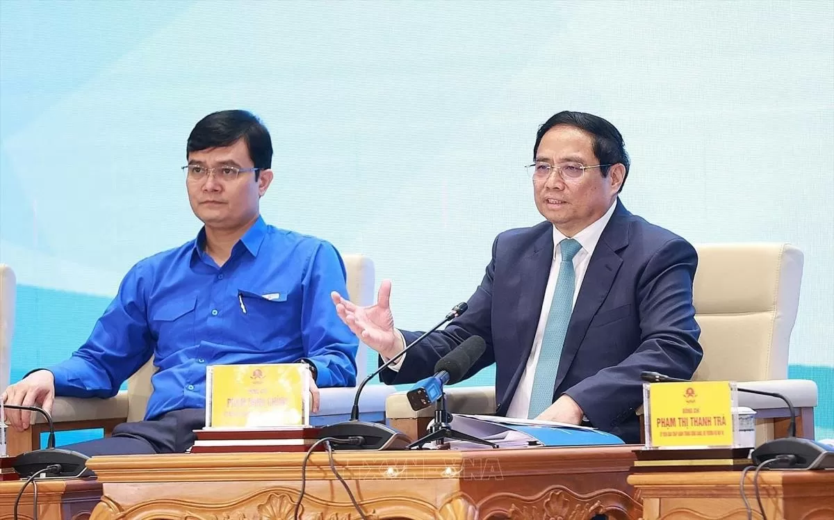 Thủ tướng Chính phủ gặp mặt, đối thoại với thanh niên năm 2024. Ảnh: TTXVN