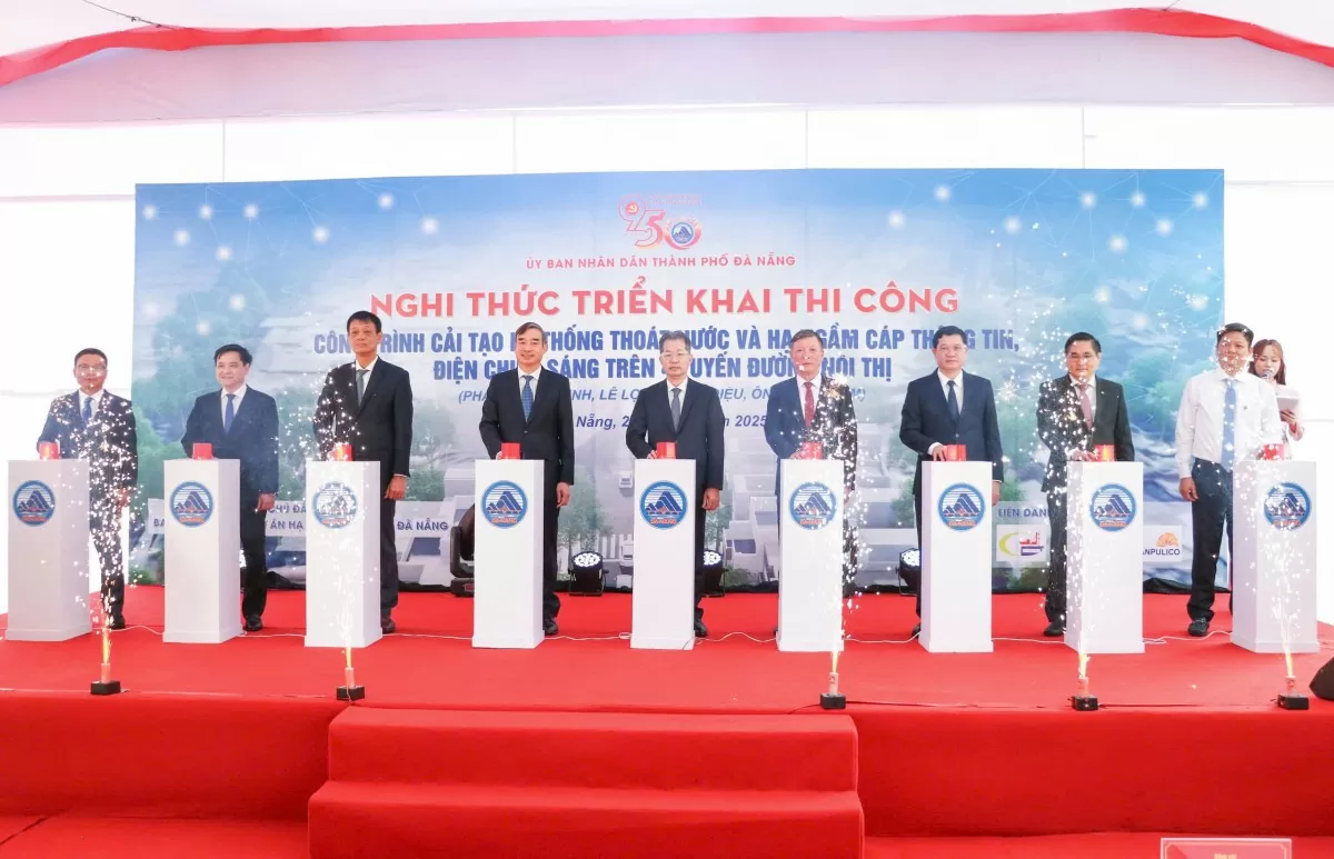 Thành phố Đà Nẵng thực hiện nghi thức triển khai thi công cải tạo 4 tuyến đường nội thị