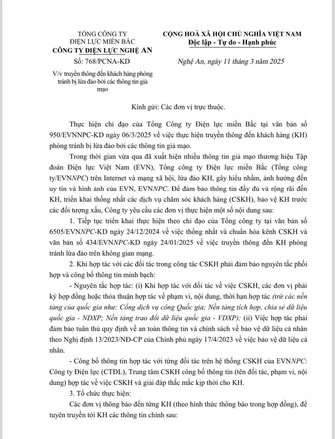 lừa đảo nộp tiền điện