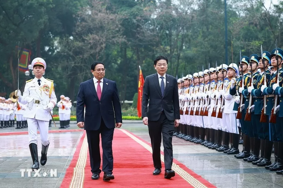 Thủ tướng Phạm Minh Chính chủ trì lễ đón Thủ tướng Singapore Thủ tướng Phạm Minh Chính chủ trì lễ đón Thủ tướng Singapore