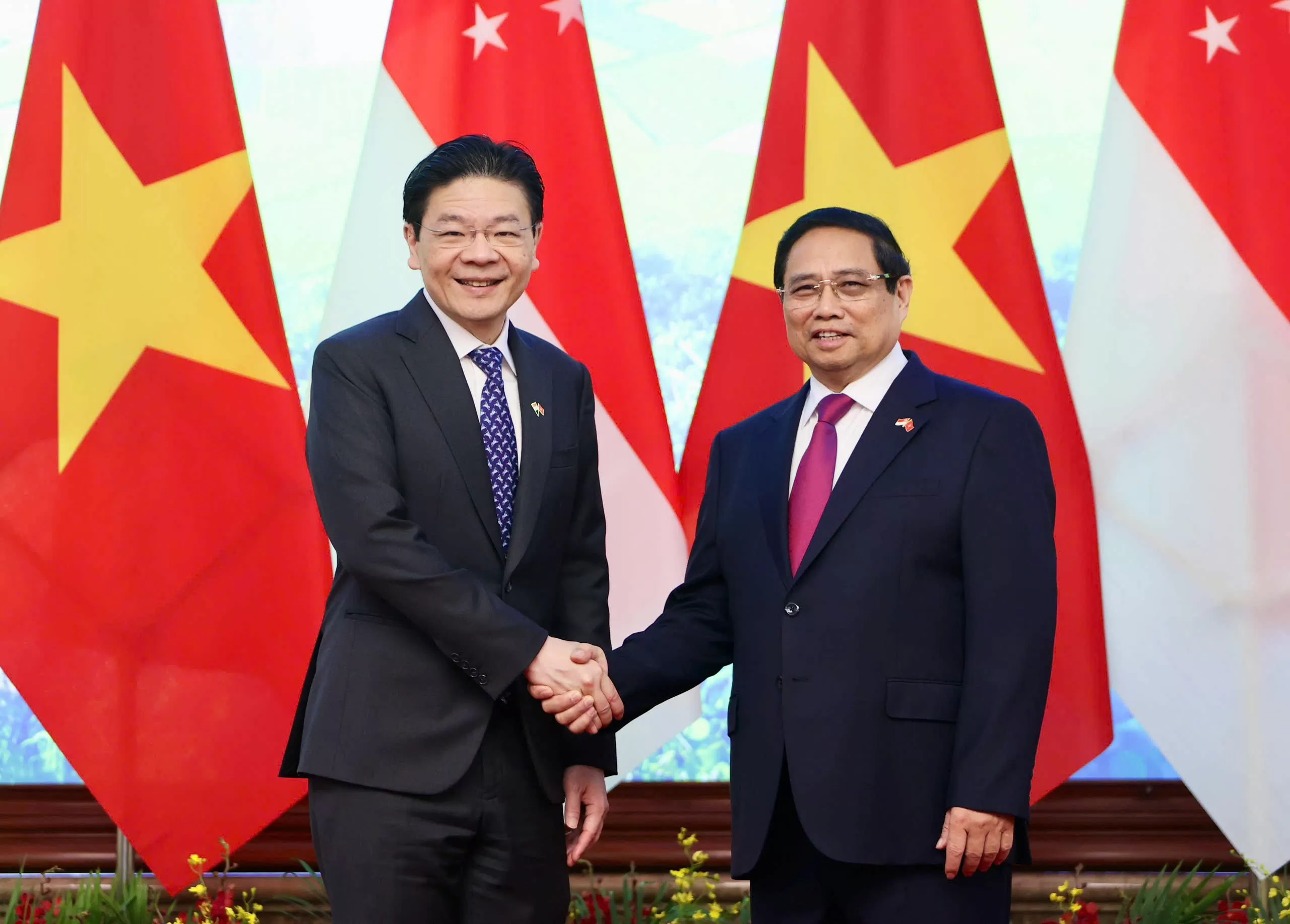 Thủ tướng Phạm Minh Chính chủ trì lễ đón Thủ tướng Singapore Thủ tướng Phạm Minh Chính chủ trì lễ đón Thủ tướng Singapore