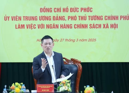Phó Thủ tướng Chính phủ Hồ Đức Phớc làm việc với Ngân hàng Chính sách xã hội