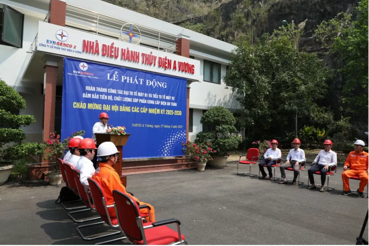 Thủy điện A Vương quyết tâm hoàn thành nhiệm vụ sửa chữa 2 tổ máy để chào mừng Đại hội Đảng các cấp nhiệm kỳ 2025-2030