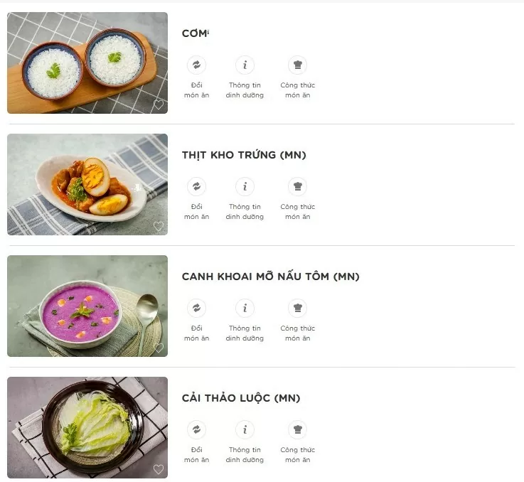 Thúc đẩy triển khai Phần mềm xây dựng thực đơn cho mẹ